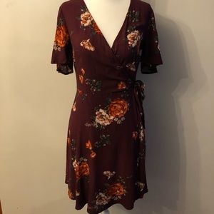 Xhilaration Floral Wrap Dress